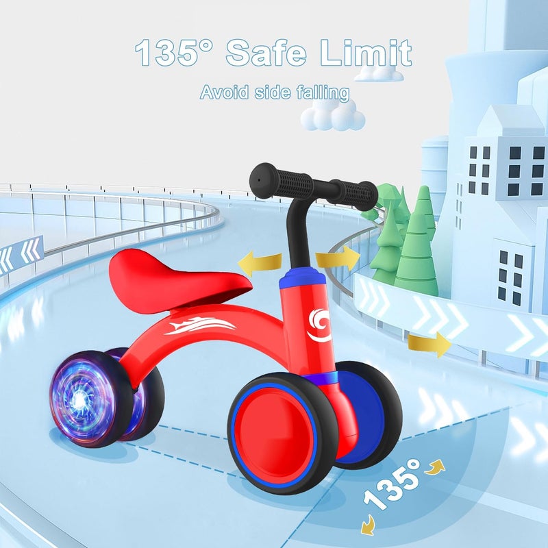 Gamfeiny Colorful Lighting Baby Balance Bike Toys for 1 Year Old Boy Girl Gifts, 10-36 Month Toddler Balance Bike, No Pedal 4 Silence Wheels & Soft Seat First Riding on Toys, 1st Birthday Gifts - Image 4